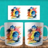 Jarra blanca personalizada de Alegría y Tristeza, Intensamente image