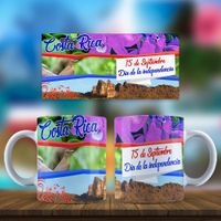 Jarra blanca personalizada de la independencia de Costa Rica image
