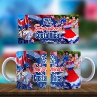 Jarra blanca personalizada de la independencia de Costa Rica image