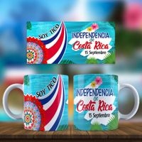 Jarra blanca personalizada de la independencia de Costa Rica image