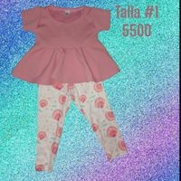Conjunto de niña rosa y blanco image