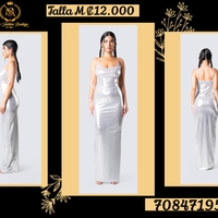 Vestido Largo Plateado Elegante image