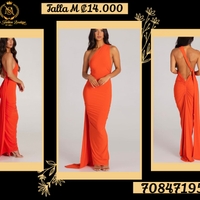 Elegante Vestido Largo Naranja image
