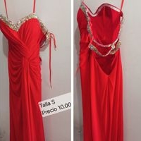 Elegante vestido rojo con pedrería image