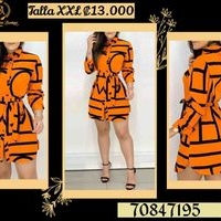 Vestido Camisero Naranja XXL image