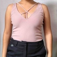 Body Rosa con Tirantes Cruzados image