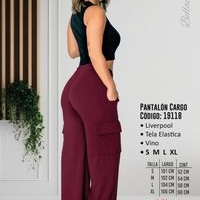 Pantalón Cargo Vino Elástico image