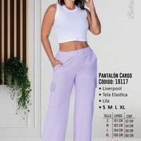 Pantalón Cargo Lila Elástico image