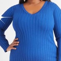 Suéter Azul Pullover tejido talla 2XL image