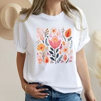 Camiseta blanca con estampado floral image