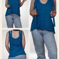 Blusa azul sin mangas image