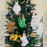 Adornos navideños de tela para colorear - Caja de 3 image