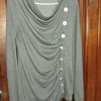 Blusa gris con botones talla S image
