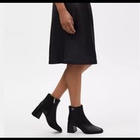 Botines elegantes negros, cuero  image