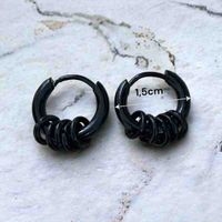 Aros negros elegantes aretes para hombre image