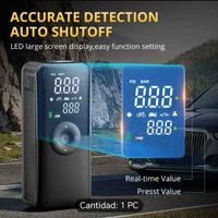 Compresor de Aire Portátil sin necesidad de cables funciona también como power Ban y lámpara ideal para emergencias tiene la fuerza para inflar llantas de cualquier automóvil image