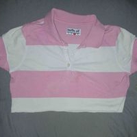 Polo a rayas rosa y blanco image