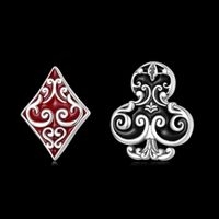 Aretes de cartas trébol y diamante plata 925 image