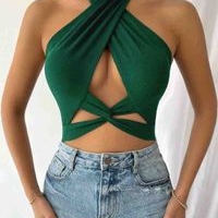 Top cruzado con aberturas talla M disponible image