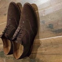 Zapatos café de cuero para hombre image