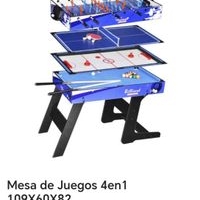 Juego de mesa, 4 juegos en uno, futbolin, pin pon, hockey y pool image