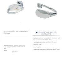 Anillo Plateado Ajustable Kenko image