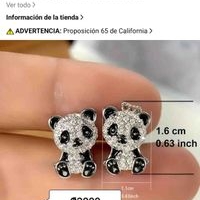 Aretes de Panda Brillantes image