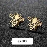 Elegantes aretes de abeja acero inoxidable image