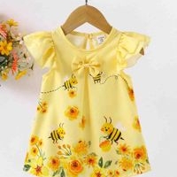 Vestido Infantil Amarillo con Abejas Talla de 12 a 18 meses image