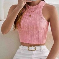 Top de punto rosa talla S image