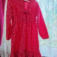 Vestido floral rojo elegante image