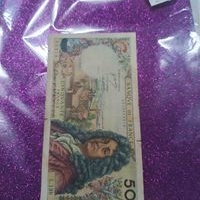 Billete Antiguo de 50 Francos .el envío correo por cuenta de el co image