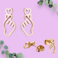 Aretes decorazón orazón oro rosa image