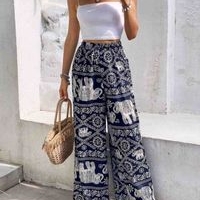 Pantalón palazzo estampado elefantes image