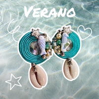 Aretes de verano con conchas y peces image