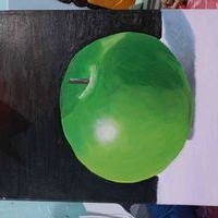 Pintura de manzana verde image