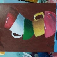 Pintura de tazas coloridas image