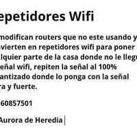 Repetidor Wifi Modificado,si tiene un router que no este usando se lo modificamos en repetidor de alto alcance para las partes de la casa donde la señal sea pobre o no llegue del todo, trabajo garantizado. image