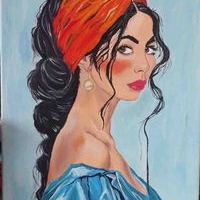 Pintura de mujer con turbante image