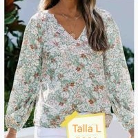 Blusa floral manga larga image
