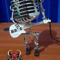 Lámpara Retro De micrófono y guitarra image