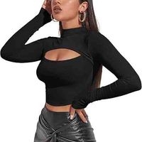 Blusa de manga larga con cuello alto S image