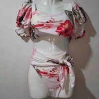 Bikini floral con mangas bombachas image