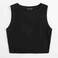 Top sin mangas SHEIN negro image