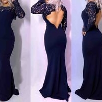 Vestido largo con encaje image