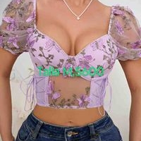 Blusa bordada transparente image