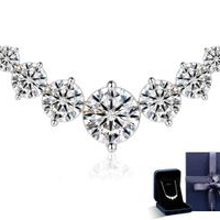 Collar de 7 piedras Moissanita 0.1ct de plata (certificado) image