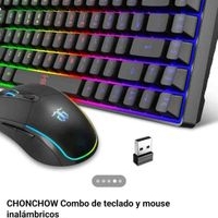 CHONCHOW Combo de teclado y mouse inalámbricos image