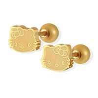 Aretes dorados Hello Kitty image