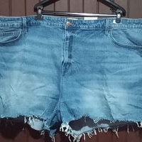 Shorts de mezclilla desgastados talla grande image